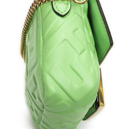 Fendi Mini Cassette Crossbody Green Zucca Embossed Leather — view 7