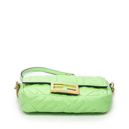 Fendi Mini Cassette Crossbody Green Zucca Embossed Leather — view 6