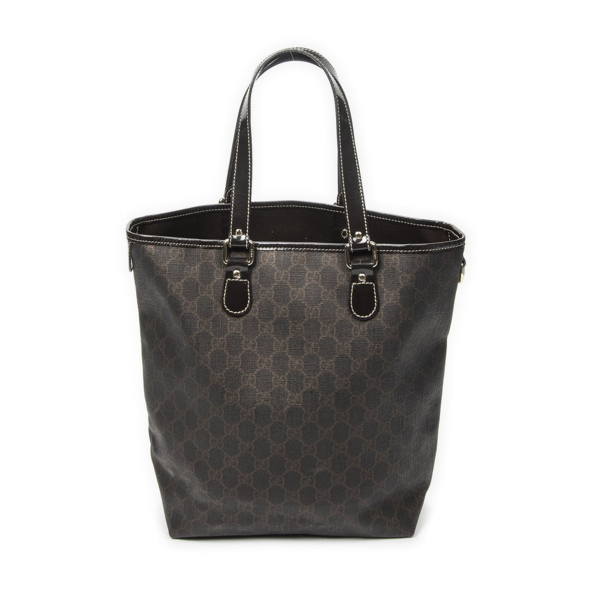 Gucci Open Tote Bag Dark Brown Supreme Canvas — view 5