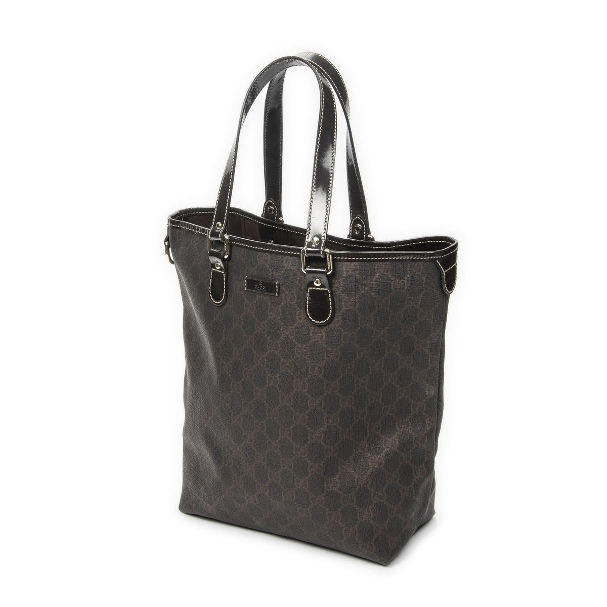 Gucci Open Tote Bag Dark Brown Supreme Canvas — view 2