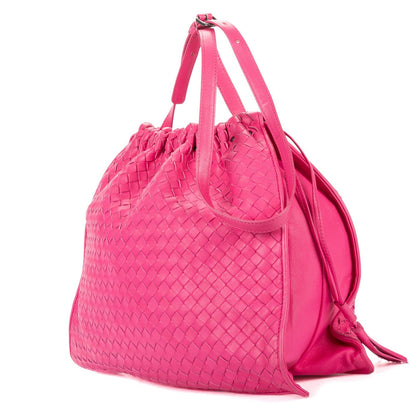 Bottega Veneta Zip Messenger Crossbody Pink Intrecciato Calfskin Leathera — view 2