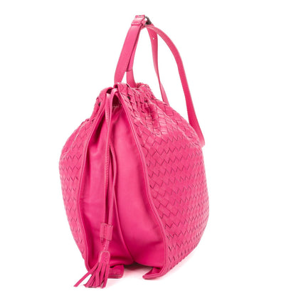 Bottega Veneta Zip Messenger Crossbody Pink Intrecciato Calfskin Leathera — view 4