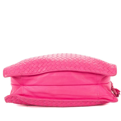 Bottega Veneta Zip Messenger Crossbody Pink Intrecciato Calfskin Leathera — view 6