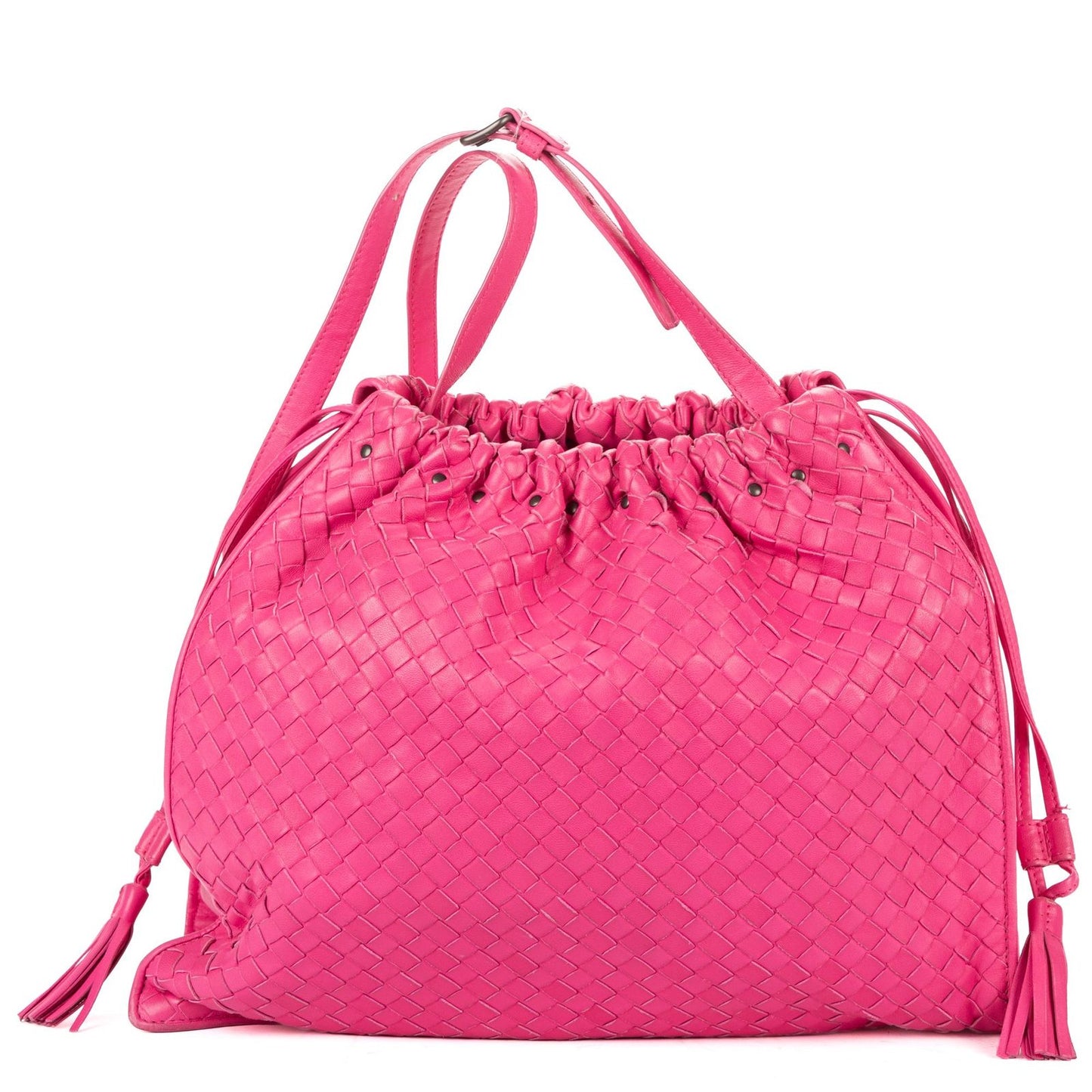 Bottega Veneta Zip Messenger Crossbody Pink Intrecciato Calfskin Leathera — view 5