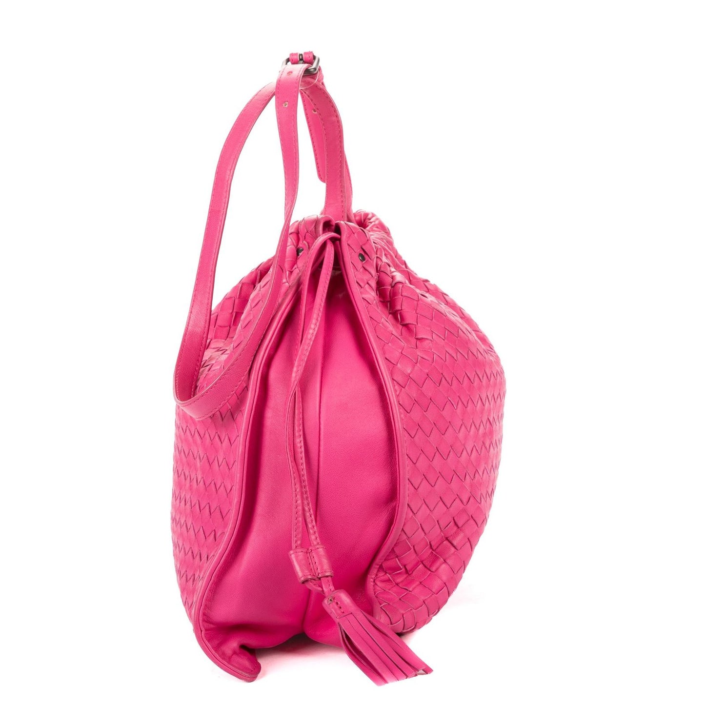 Bottega Veneta Zip Messenger Crossbody Pink Intrecciato Calfskin Leathera — view 3