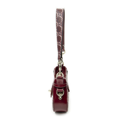 Gucci Mini Moon Side Hobo Burgundy Optical GG Printed Leathera — view 3