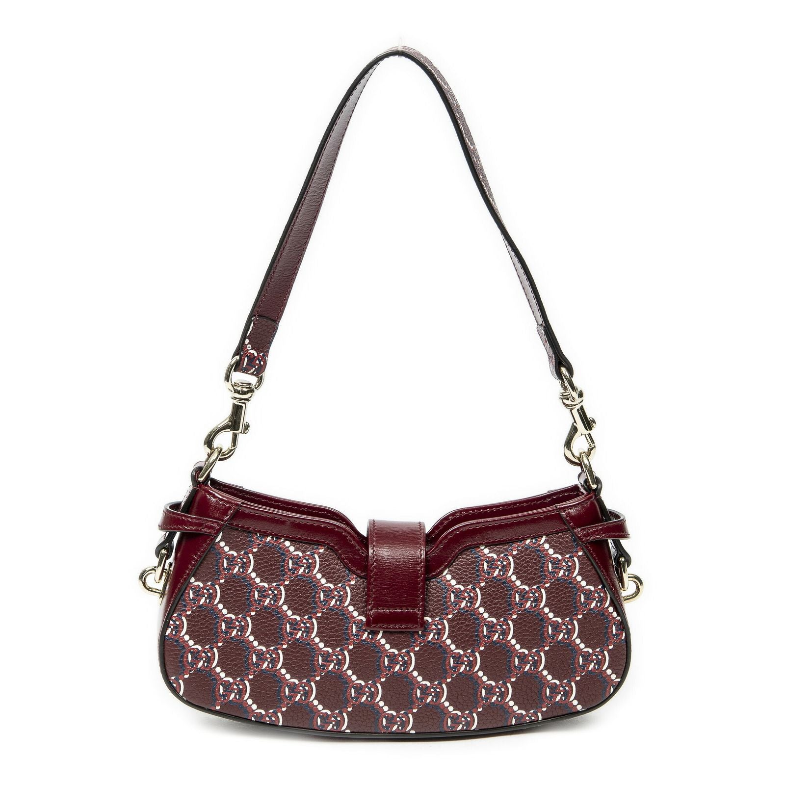 Gucci Mini Moon Side Hobo Burgundy Optical GG Printed Leathera — view 5