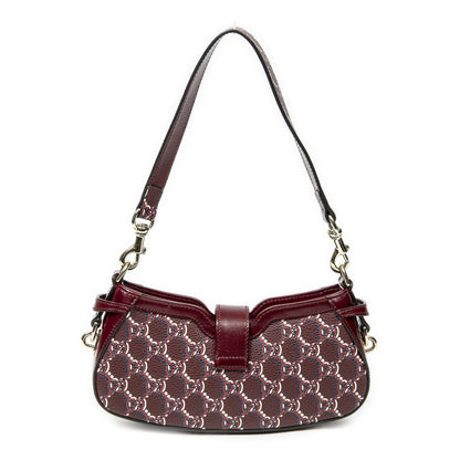 Gucci Mini Moon Side Hobo Burgundy Optical GG Printed Leathera — view 5