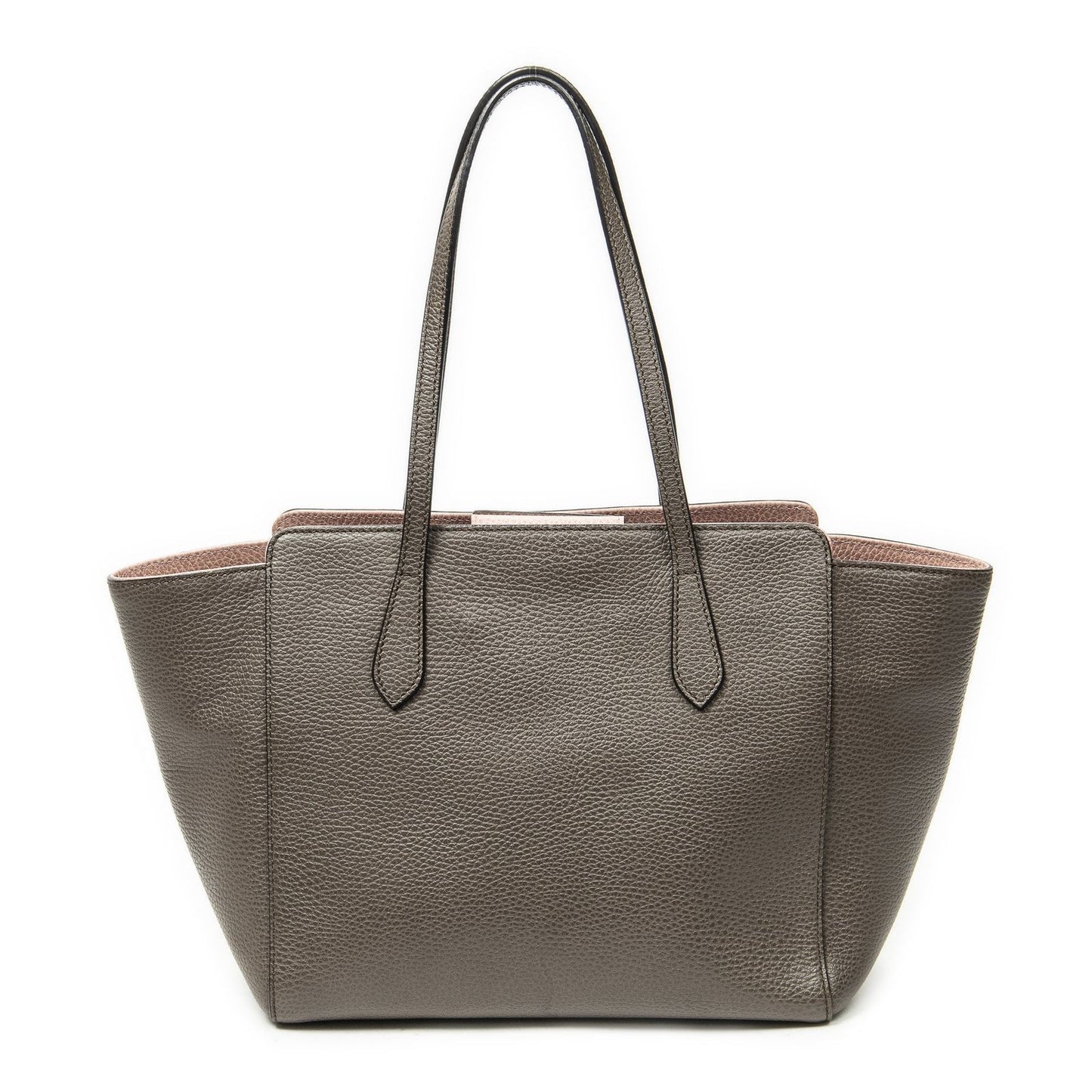 Gucci Small Swing Tote Bag Taupe Pink Grain Calfskin Leather — view 5