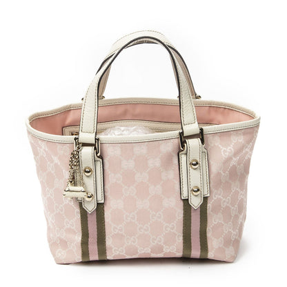 Gucci Mini Web Jolicoeur Tote Bag Pink White GG Canvas