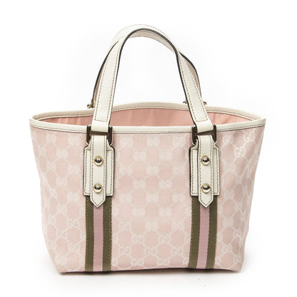 Gucci Mini Web Jolicoeur Tote Bag Pink White GG Canvas — view 5