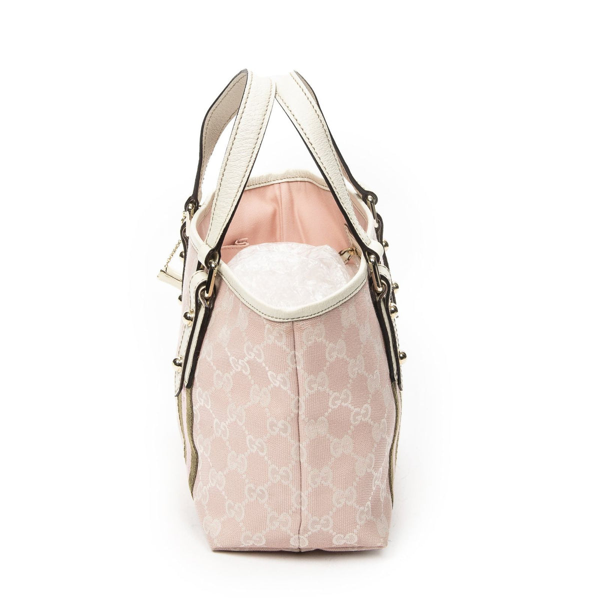 Gucci Mini Web Jolicoeur Tote Bag Pink White GG Canvas — view 3