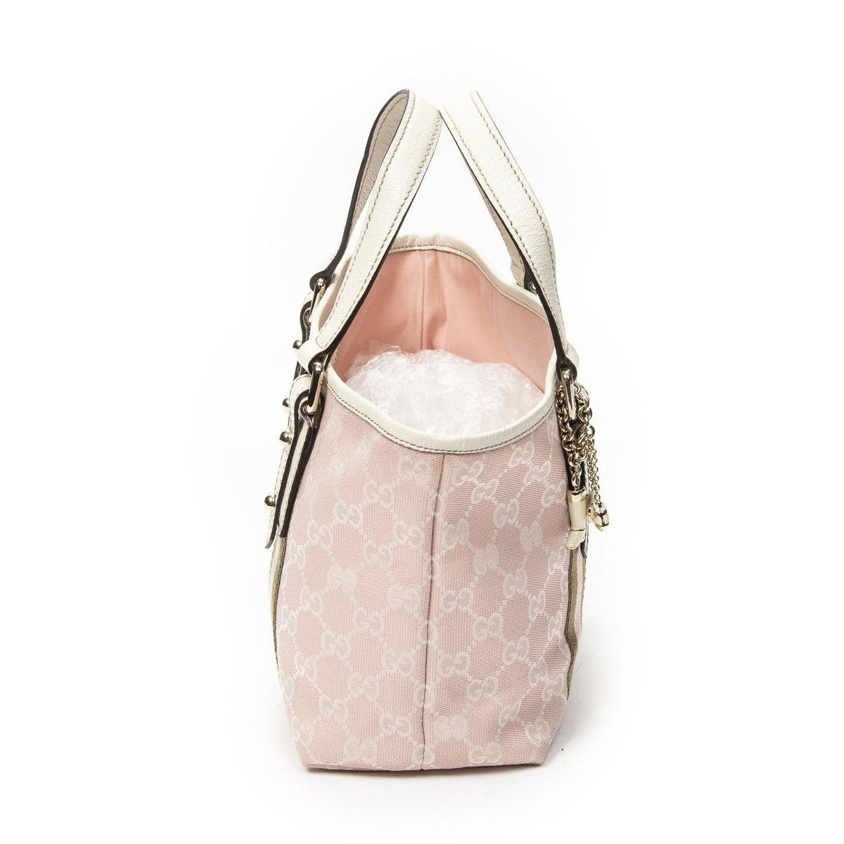 Gucci Mini Web Jolicoeur Tote Bag Pink White GG Canvas — view 4