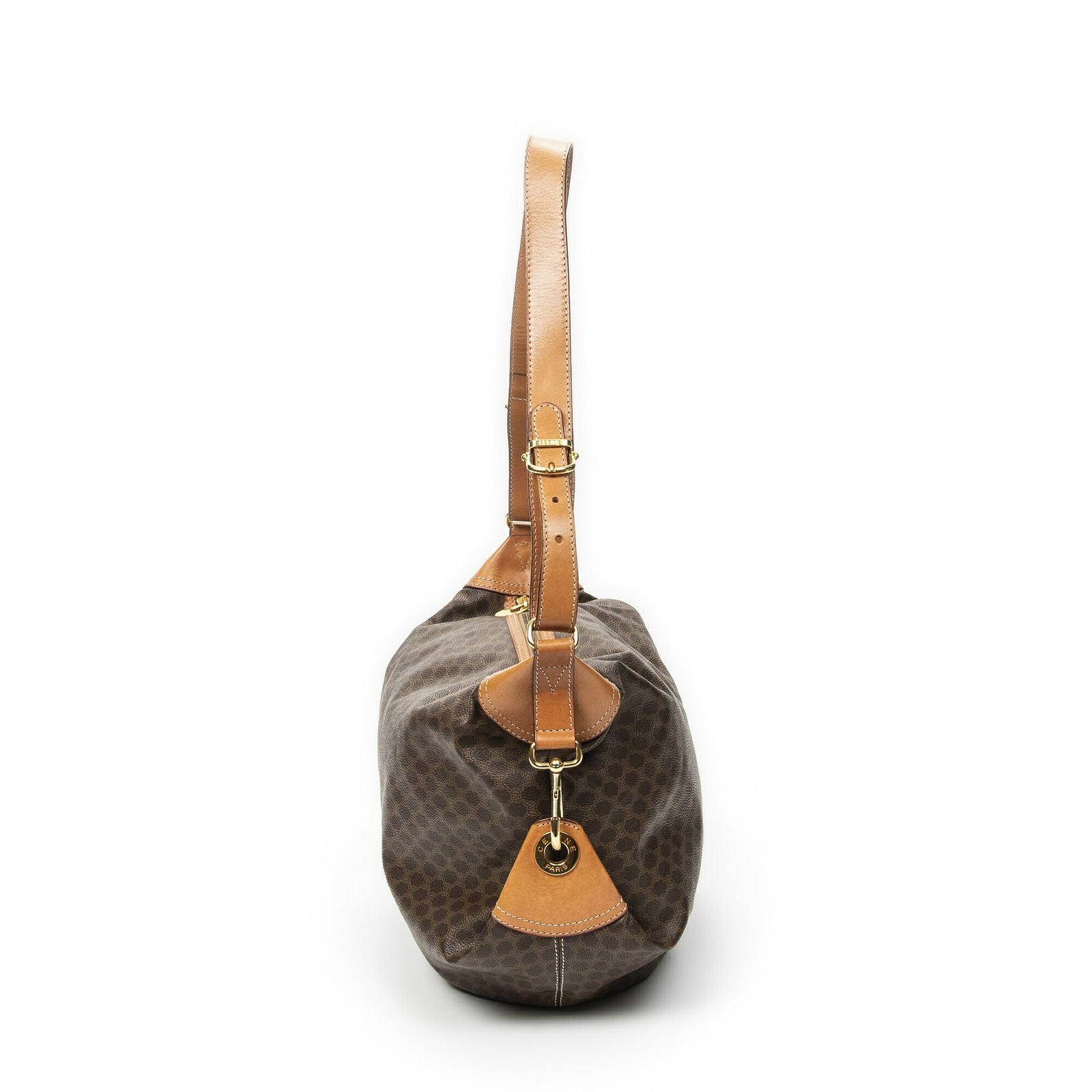 Celine Vintage Mini Zip Hobo Brown Macadam Canvas — view 4