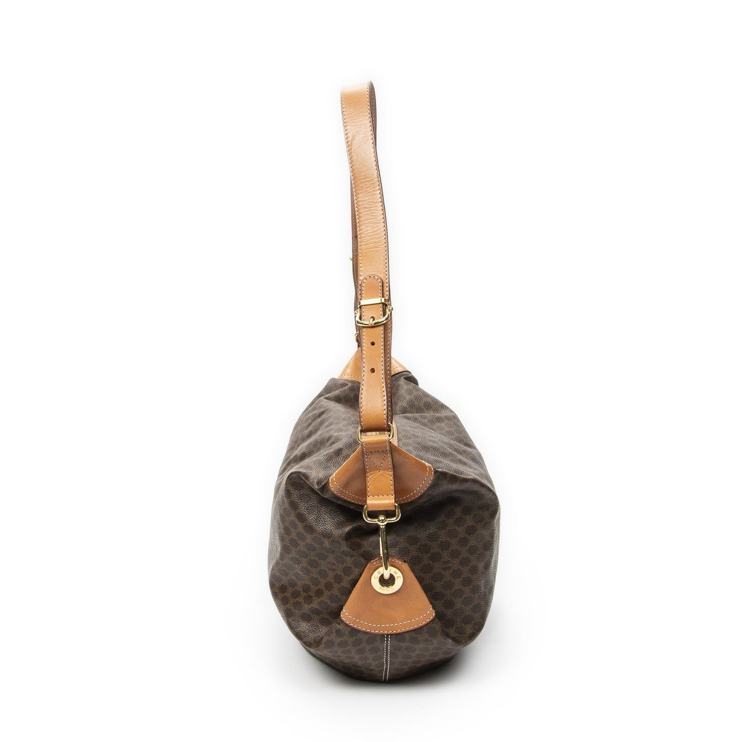 Celine Vintage Mini Zip Hobo Brown Macadam Canvas — view 3