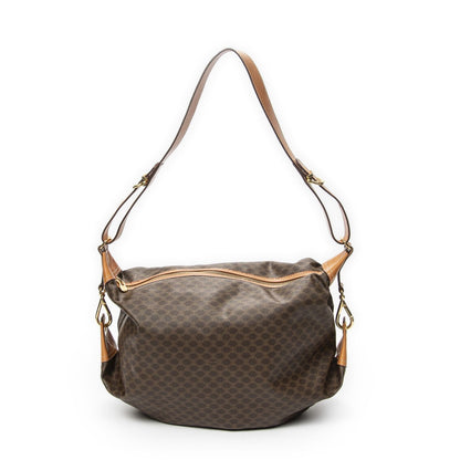 Celine Vintage Mini Zip Hobo Brown Macadam Canvas — view 5