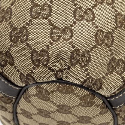 Gucci Small D Ring Bucket Tote Bag Dark Brown Beige GG Canvas — view 7