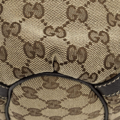 Gucci Small D Ring Bucket Tote Bag Dark Brown Beige GG Canvas — view 8
