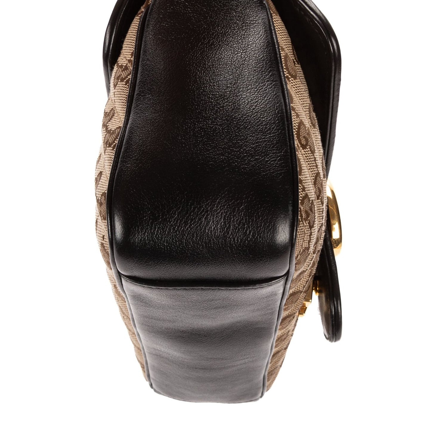 Gucci Marmont Flap Bag Black Beige GG Canvas — view 8
