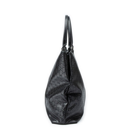 Gucci Vertical Tote Bag Black Guccissima Imprint Canvas — view 3