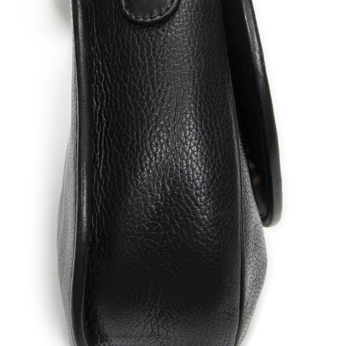 Gucci Vintage Flap Bag Crossbody Black Grain Calfskin Leather — view 7