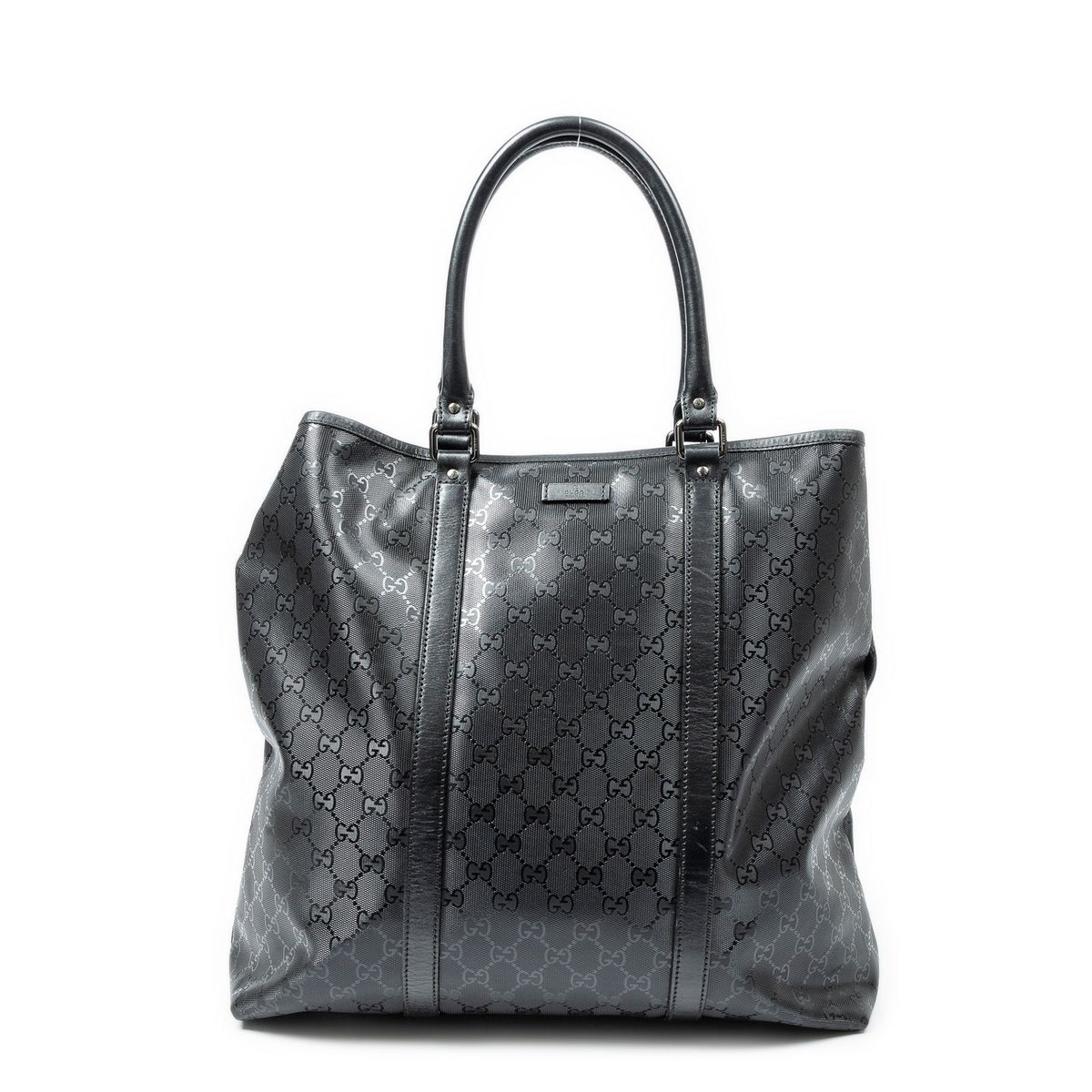 Gucci Vertical Tote Bag Black Guccissima Imprint Canvas