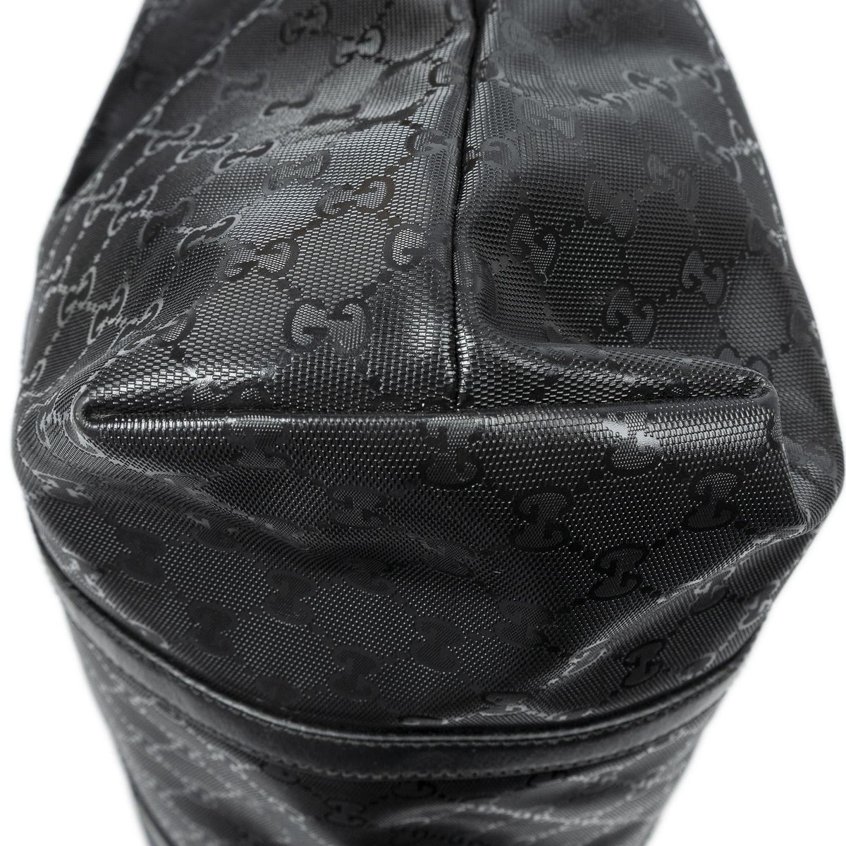 Gucci Vertical Tote Bag Black Guccissima Imprint Canvas — view 7