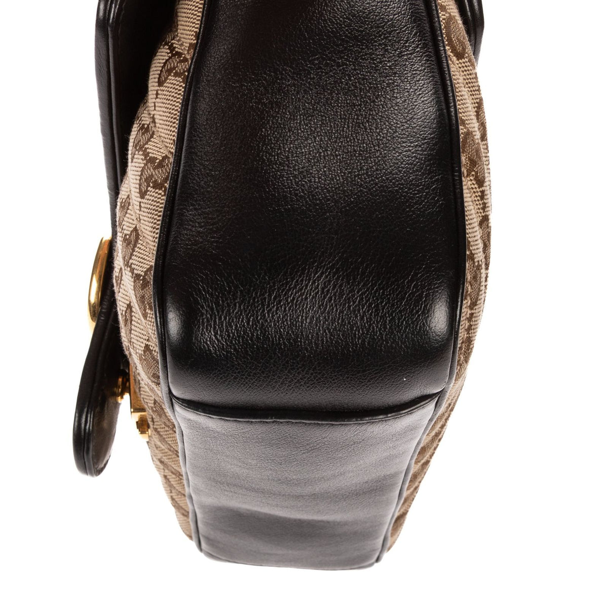 Gucci Marmont Flap Bag Black Beige GG Canvas — view 7