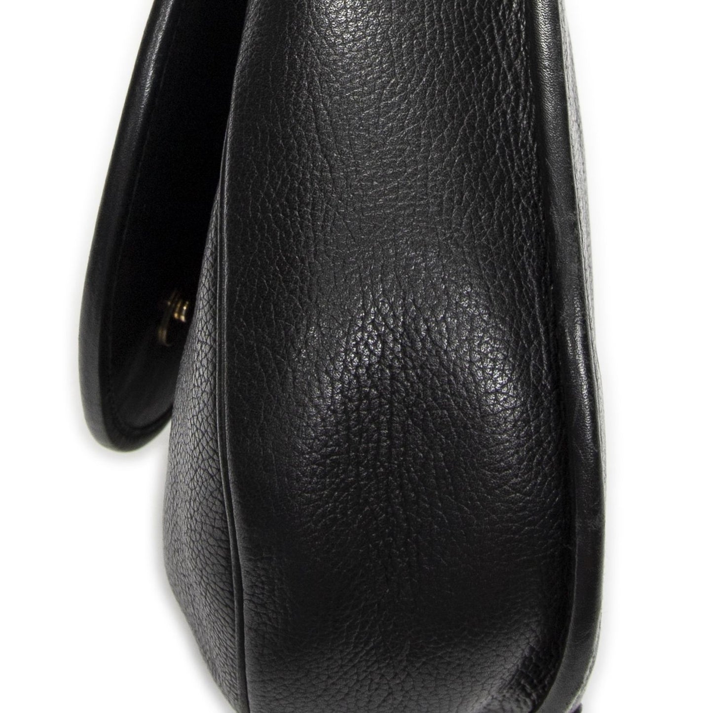 Gucci Vintage Flap Bag Crossbody Black Grain Calfskin Leather — view 8