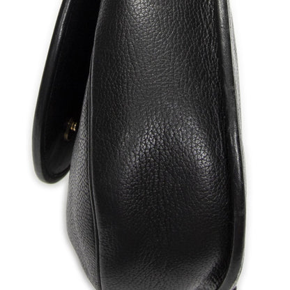 Gucci Vintage Flap Bag Crossbody Black Grain Calfskin Leather — view 8