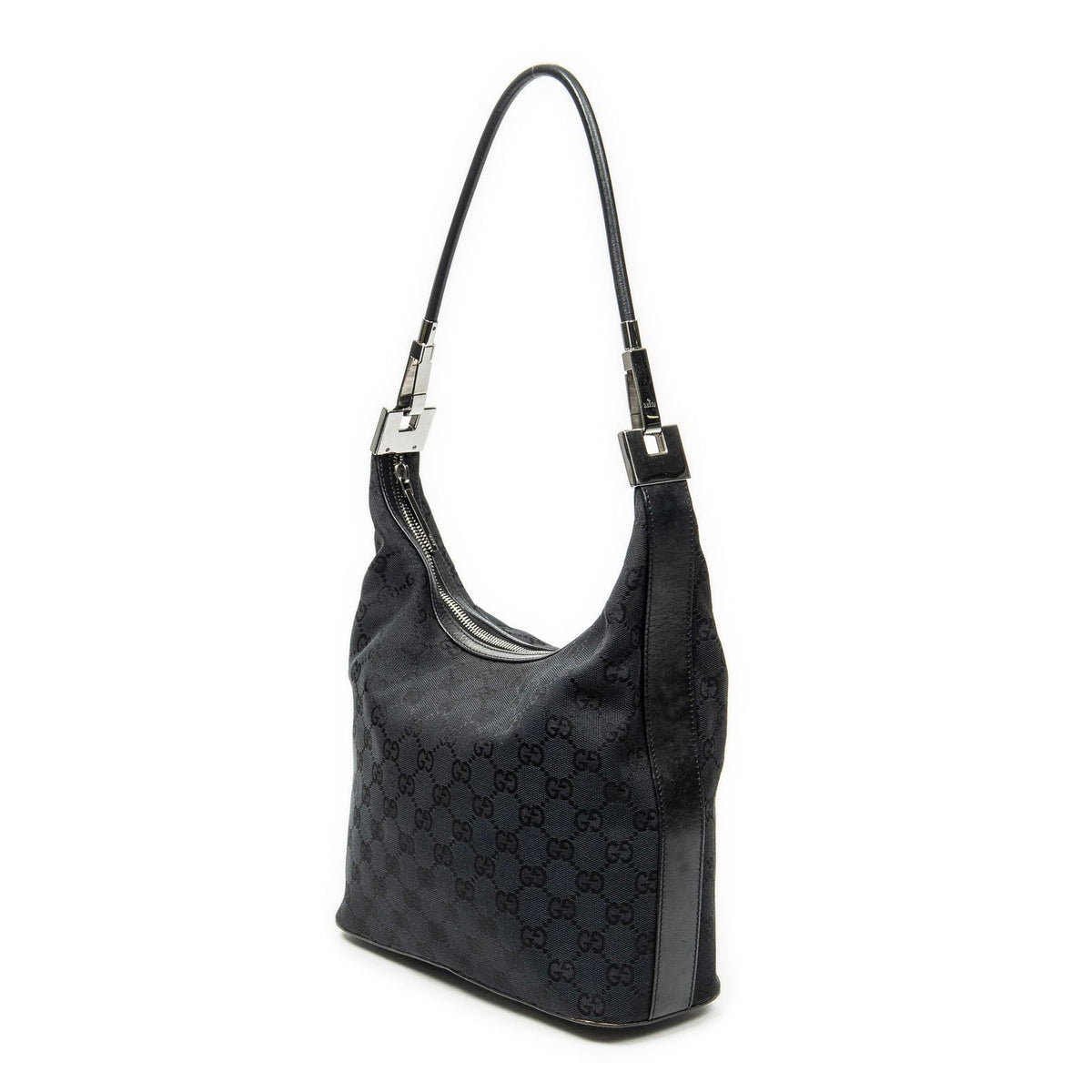 Gucci Zip Hobo Black GG Canvas — view 2