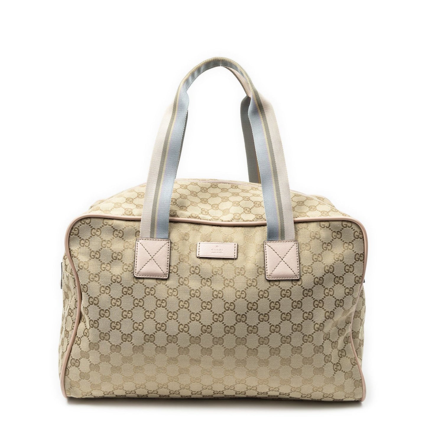 Gucci Web Collapsible Duffle Beige GG Canvas