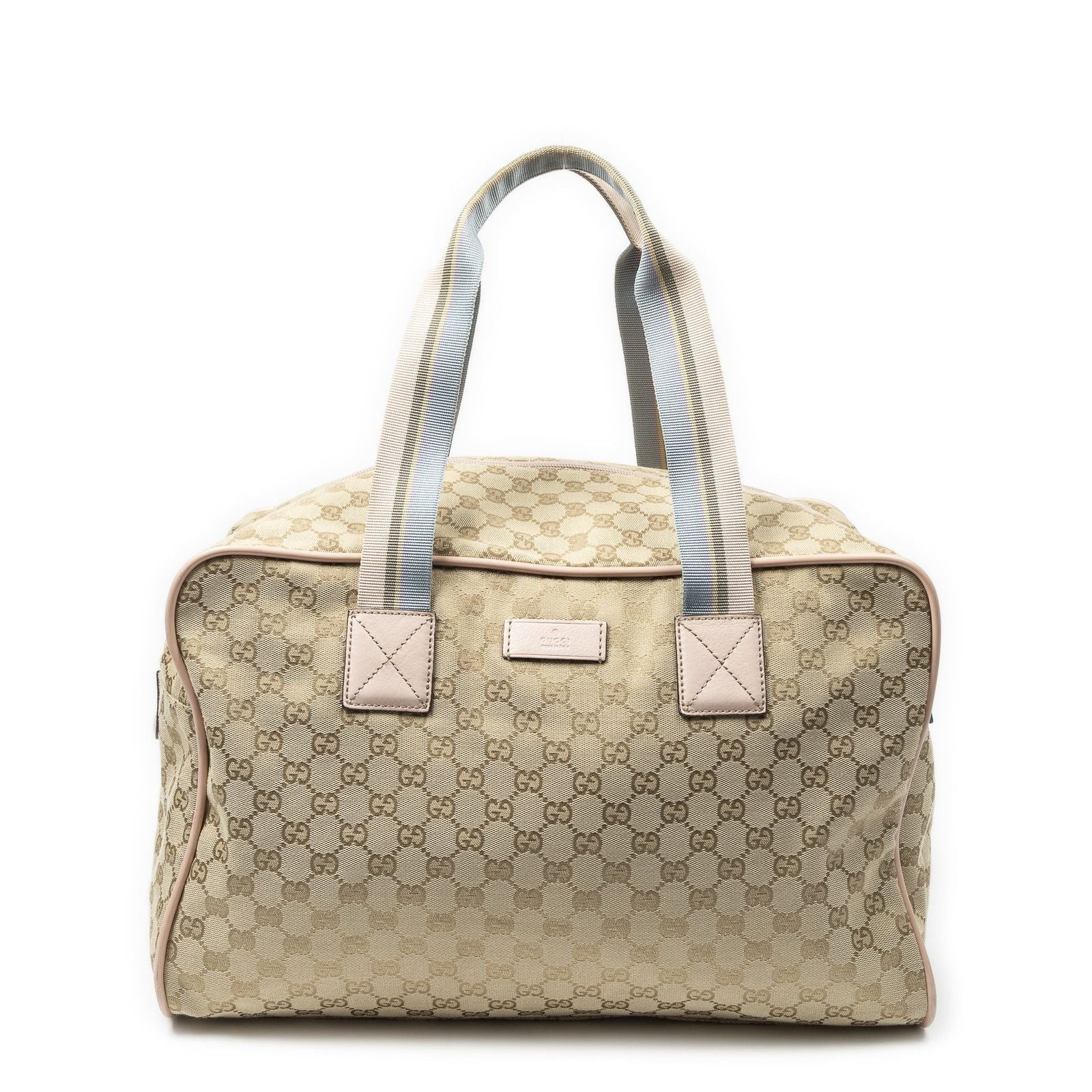 Gucci Web Collapsible Duffle Beige GG Canvas