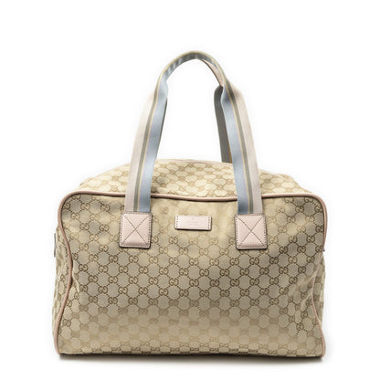 Gucci Web Collapsible Duffle Beige GG Canvas
