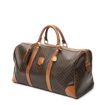 Celine Vintage Large Travel Boston Brown Macadam Canvas Handbag — view 2