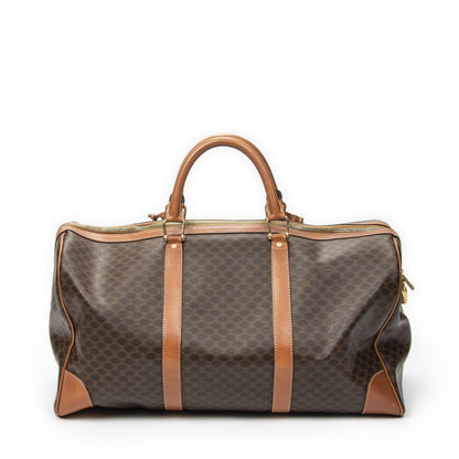 Celine Vintage Large Travel Boston Brown Macadam Canvas Handbag — view 5