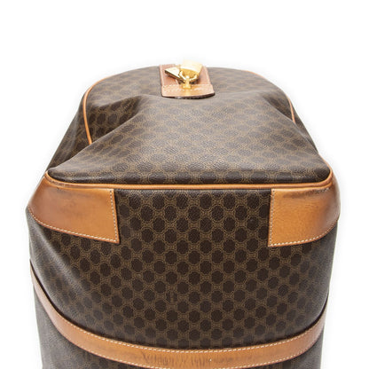 Celine Vintage Large Travel Boston Brown Macadam Canvas Handbag — view 8
