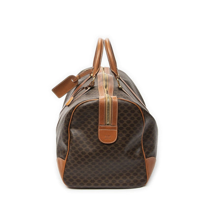 Celine Vintage Large Travel Boston Brown Macadam Canvas Handbag — view 3