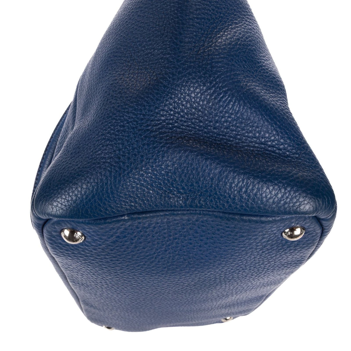 Prada Twin Pocket Double Handle Tote Bag Blue Vitello Dyno — view 7