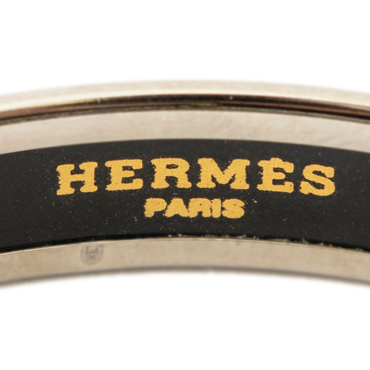 Hermes Enamel Bangle Light Blue Silver Plated Bracelet — view 4