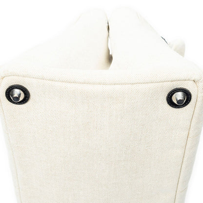 Prada Medium Mistolino Canapa Tote Bag Ivory Black Embellished Canvas — view 8