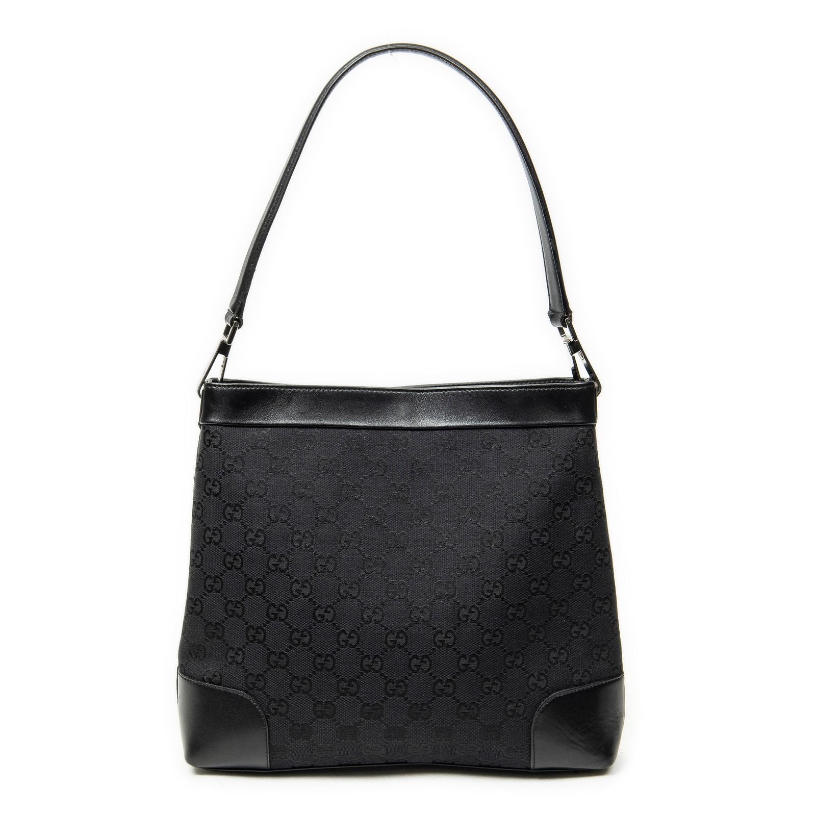 Gucci Shoulder Hobo Black GG Canvas — view 5