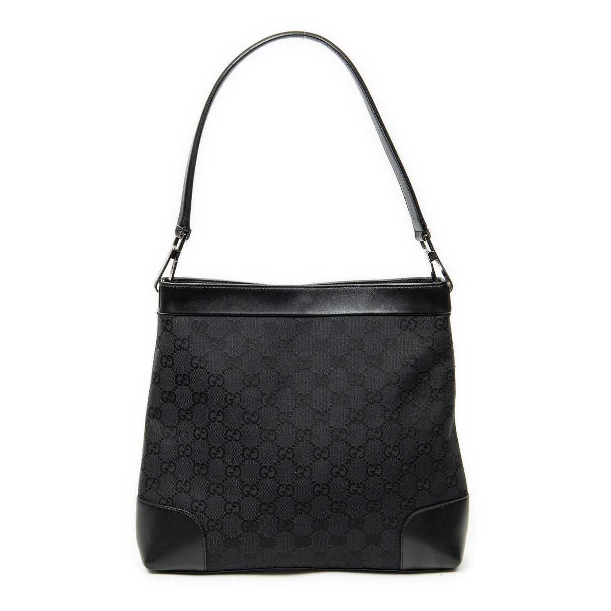 Gucci Shoulder Hobo Black GG Canvas