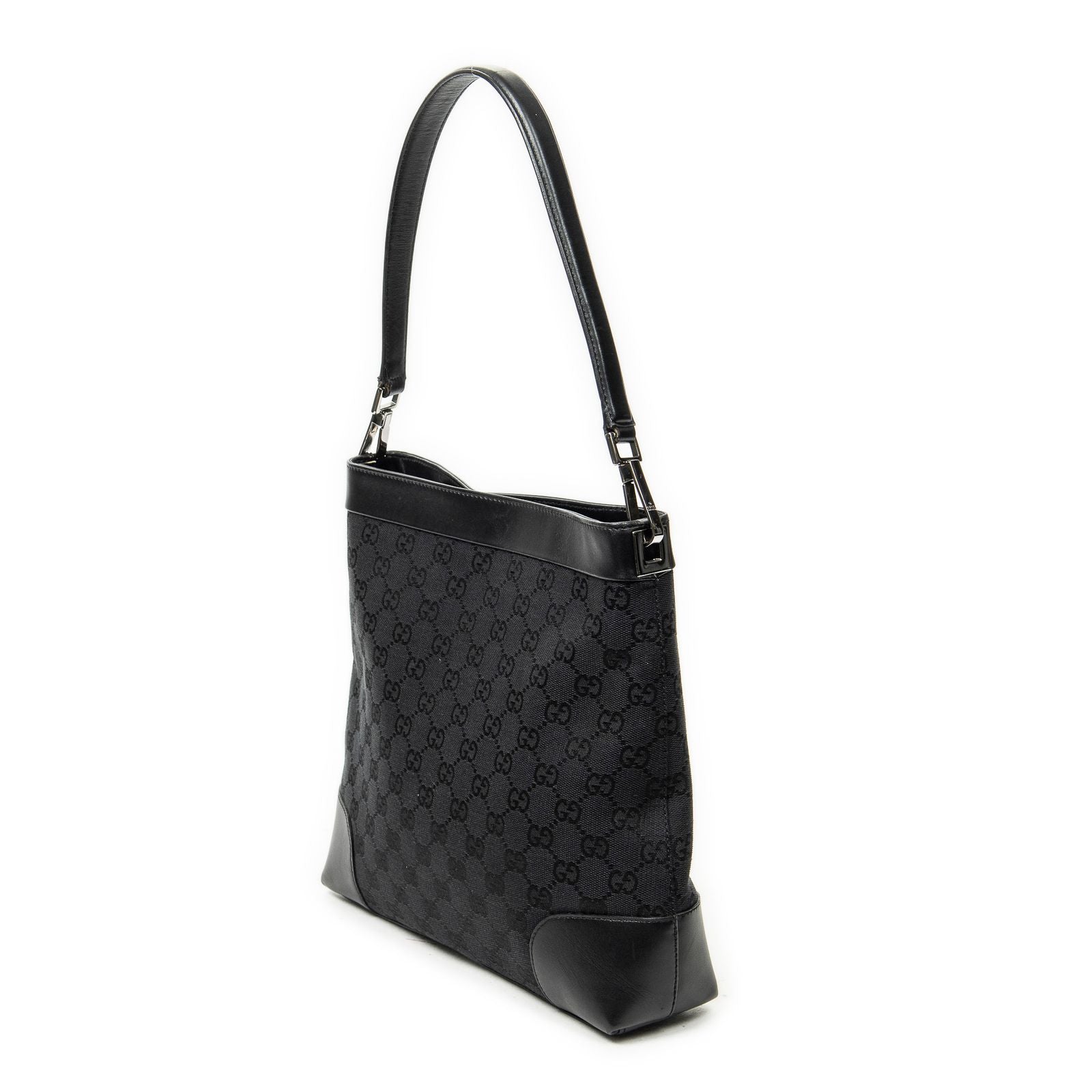 Gucci Shoulder Hobo Black GG Canvas — view 2
