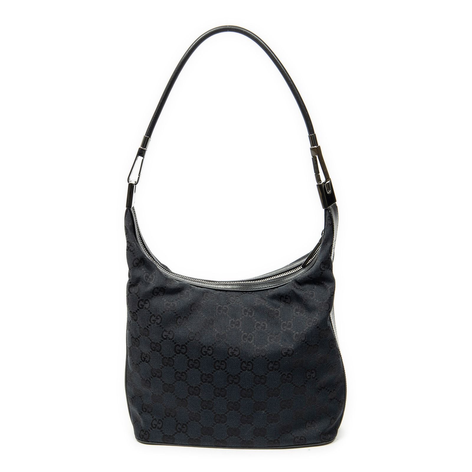 Gucci Zip Hobo Black GG Canvas — view 5