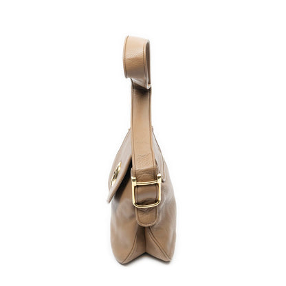 Gucci Flap Bag Brown Grain Calfskin Leather — view 3