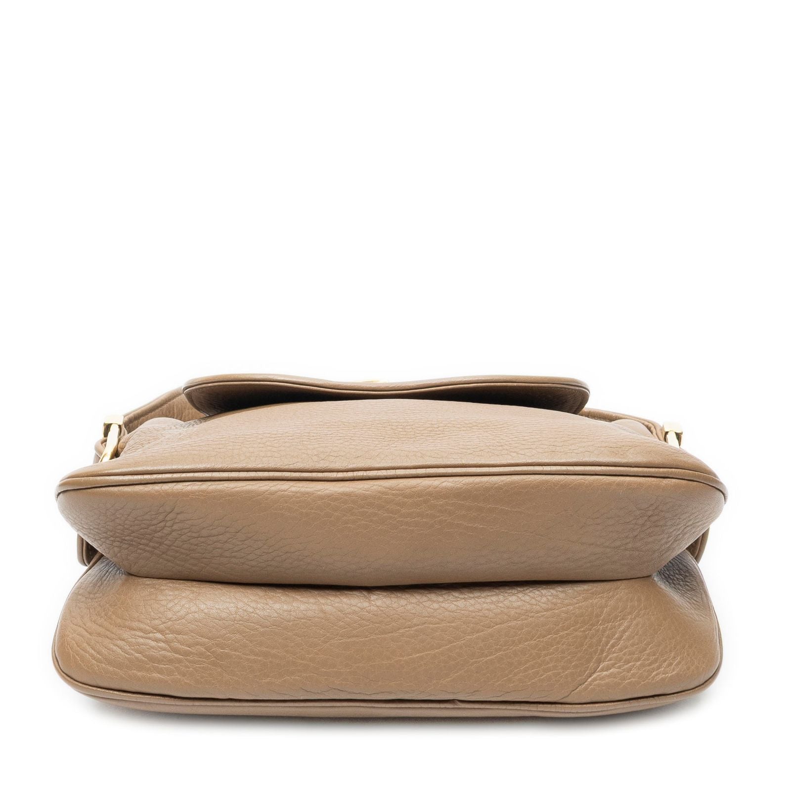 Gucci Flap Bag Brown Grain Calfskin Leather — view 6