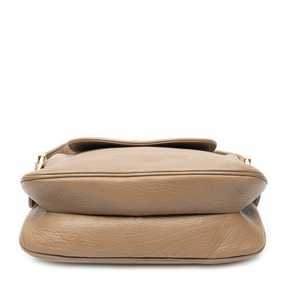 Gucci Flap Bag Brown Grain Calfskin Leather — view 6