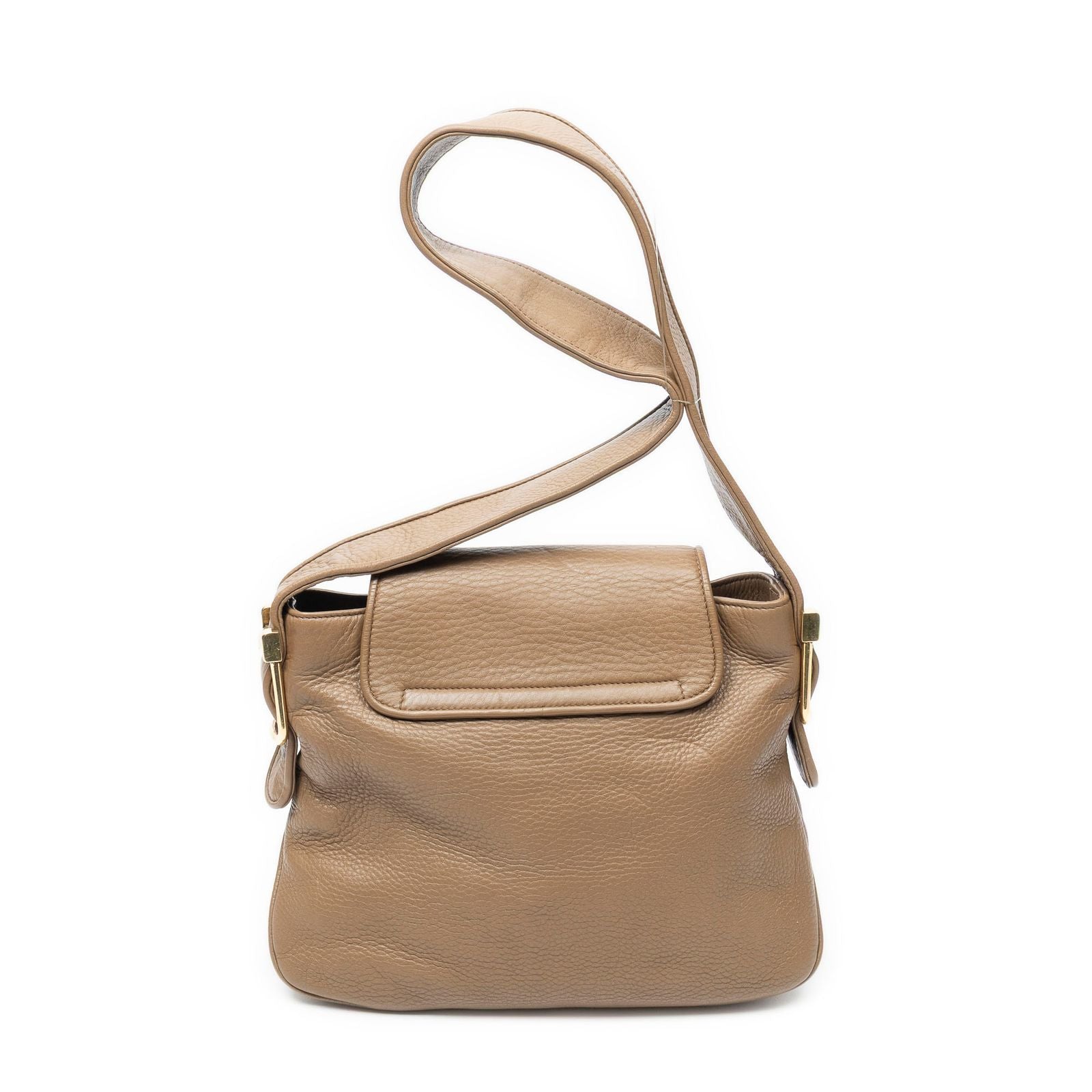 Gucci Flap Bag Brown Grain Calfskin Leather — view 5