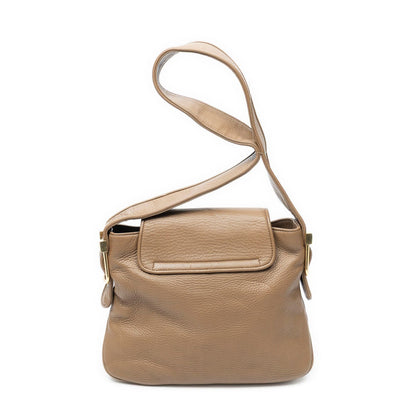 Gucci Flap Bag Brown Grain Calfskin Leather — view 5